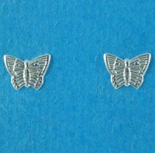 Sterling Silver Butterfly Stud Earrings (realistic style)