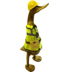 Builder Wooden Duck in Hi Vis Jacket